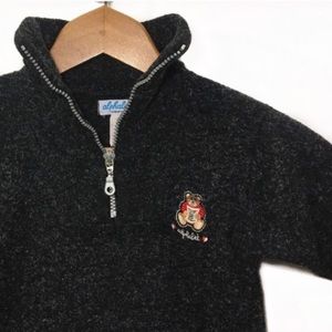 ALPHABET by DUGUY Zip Fleece Polo Collar Pullover